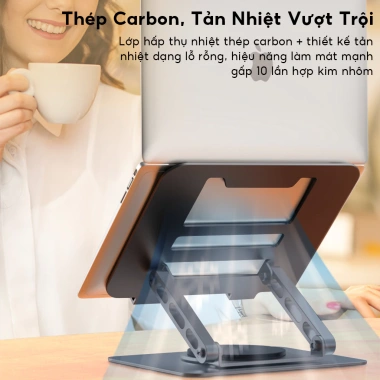 Giá Đỡ Laptop 360 Quay Tự Do, Điều Chỉnh Chiều Cao & Góc, Tản Nhiệt Hiệu Quả - 219.000đ 5