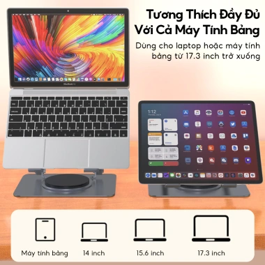 Giá Đỡ Laptop 360 Quay Tự Do, Điều Chỉnh Chiều Cao & Góc, Tản Nhiệt Hiệu Quả - 219.000đ 7