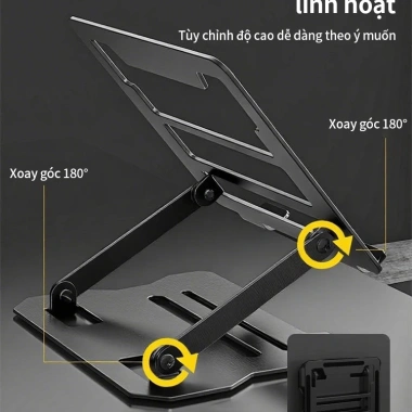 Giá Đỡ Laptop Aiodiy Hợp Kim Nhôm Bền, Chịu Lực Tốt, Cho MacBook, iPad, Máy Tính Bảng