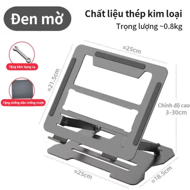 Giá Đỡ Laptop Aiodiy Hợp Kim Nhôm Bền, Chịu Lực Tốt, Cho MacBook, iPad, Máy Tính Bảng