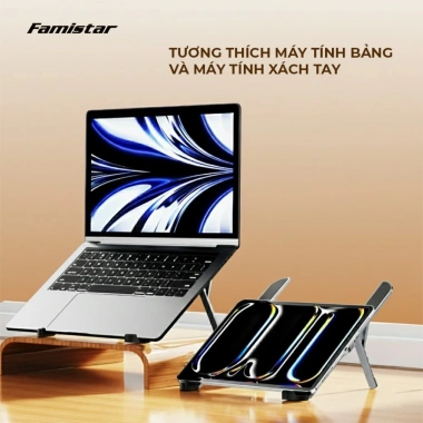 Giá đỡ laptop công thái học GD11 hợp kim nhôm nhẹ, tương thích MacBook iPad Famistar, giá chỉ 214.900₫ 5
