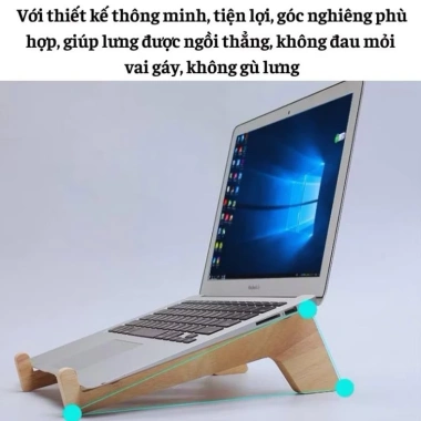 Giá đỡ laptop để bàn Tre Mộc: Kệ máy tính, iPad, MacBook, tản nhiệt, chỉ 32.000₫ 4