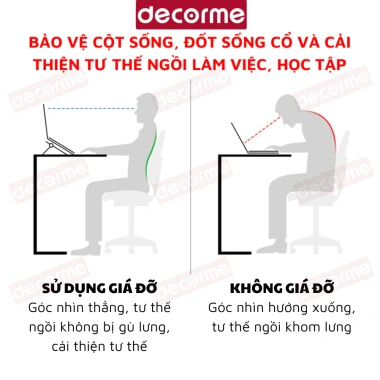 Giá đỡ laptop Decorme - Đế tản nhiệt mini, kê bàn phím, chỉ 39.900 VND 2