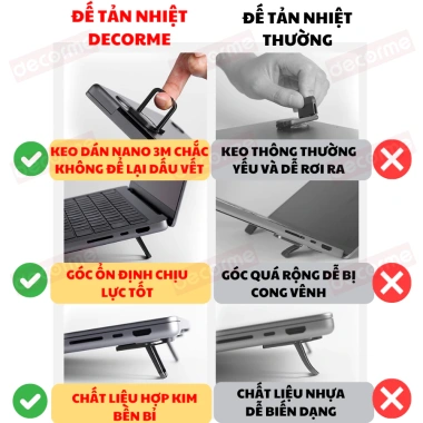 Giá đỡ laptop Decorme - Đế tản nhiệt mini, kê bàn phím, chỉ 39.900 VND 3