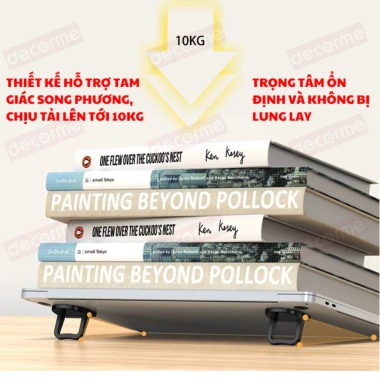 Giá đỡ laptop Decorme - Đế tản nhiệt mini, kê bàn phím, chỉ 39.900 VND 4
