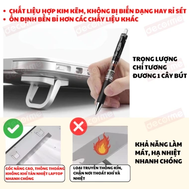 Giá đỡ laptop Decorme - Đế tản nhiệt mini, kê bàn phím, chỉ 39.900 VND 7