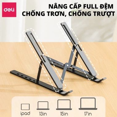 Giá Đỡ Laptop Deli Full Đệm Nâng Cấp - Tản Nhiệt Laptop và Máy Tính Bảng, Giá 65k 3