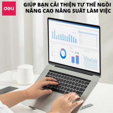 Giá Đỡ Laptop Deli Full Đệm Nâng Cấp - Tản Nhiệt Laptop và Máy Tính Bảng, Giá 65k 7