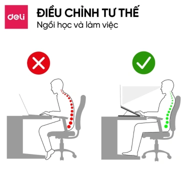 Giá Đỡ Laptop Deli Tản Nhiệt Xoay 360° Hợp Kim Thép, Điều Chỉnh Thấp Văn Phòng 4