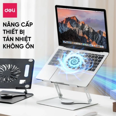 Giá Đỡ Laptop Deli Tản Nhiệt Xoay 360° Hợp Kim Thép, Điều Chỉnh Thấp Văn Phòng 5