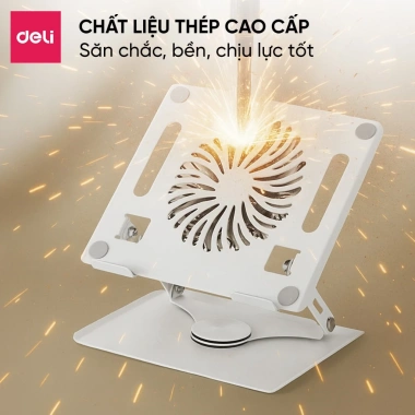Giá Đỡ Laptop Deli Tản Nhiệt Xoay 360° Hợp Kim Thép, Điều Chỉnh Thấp Văn Phòng 6