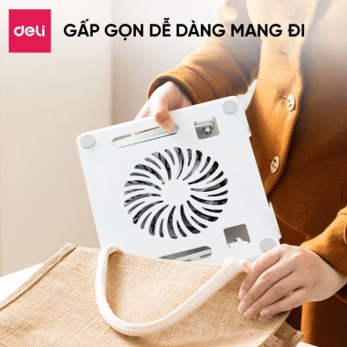 Giá Đỡ Laptop Deli Tản Nhiệt Xoay 360° Hợp Kim Thép, Điều Chỉnh Thấp Văn Phòng 8