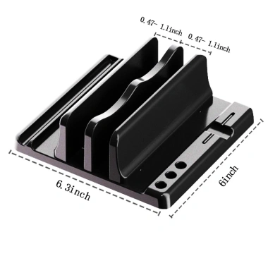 Giá đỡ laptop dọc điều chỉnh, khe cắm kép, tiết kiệm không gian cho laptop & tablet