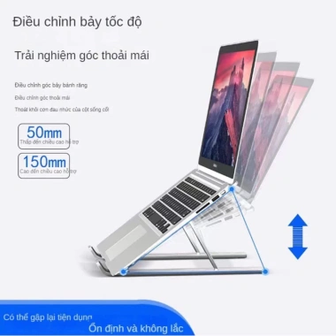 Giá đỡ laptop Feeltech nhôm nâng hạ chiều cao - Đế tản nhiệt xách tay 39.850 VND