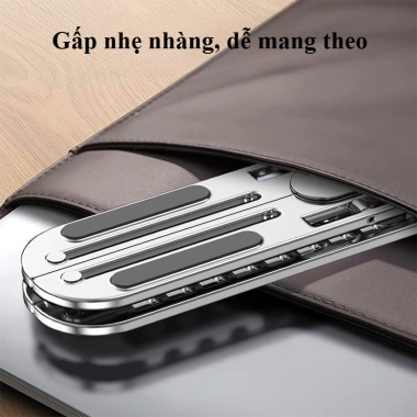 Giá Đỡ Laptop Gấp Gọn - 7 Cấp Độ Điều Chỉnh, Tản Nhiệt, Nhôm Bền, Tiện Lợi