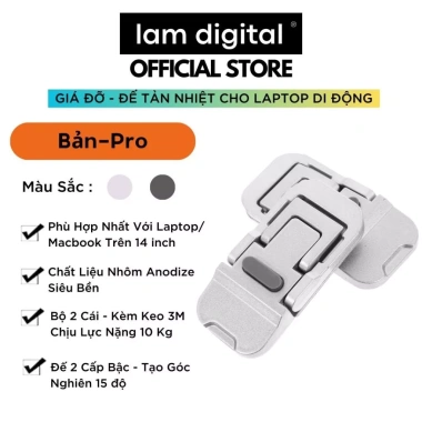 Giá đỡ laptop gập gọn, điều chỉnh, làm mát, chống trượt cho máy 13-17 inch - Giá ưu đãi 59.000 VND