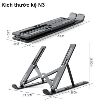 Giá đỡ laptop gấp gọn hợp kim nhôm điều chỉnh độ cao, giảm giá 19% - 89.000₫ 8