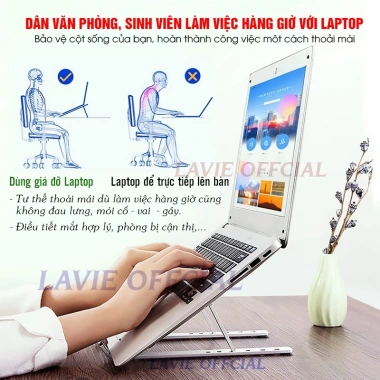 Giá Đỡ Laptop Gấp Gọn LegendBass - Tản Nhiệt, Nâng Màn Hình, Chống Mỏi Mắt