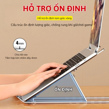Giá Đỡ Laptop Gấp Gọn Myd.23 - Kệ Tản Nhiệt Nhôm, 6 Cấp Độ Linh Hoạt, Giá Tốt