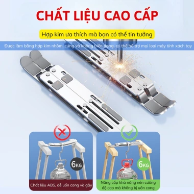Giá Đỡ Laptop Gấp Gọn Myd.23 - Kệ Tản Nhiệt Nhôm, 6 Cấp Độ Linh Hoạt, Giá Tốt