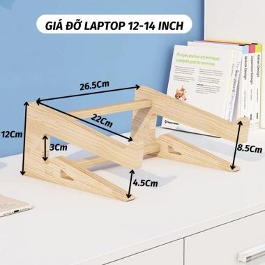 Giá Đỡ Laptop Gỗ Cao Cấp Chống Gù, Tản Nhiệt, Bàn Làm Việc Gọn Gàng – Ưu Đãi 58.016 VND