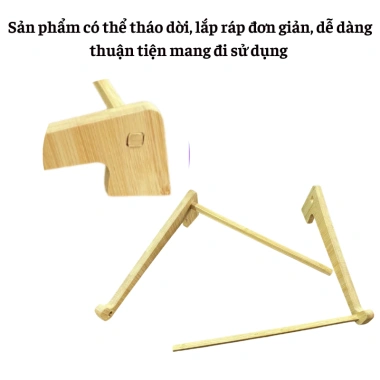 Giá Đỡ Laptop Gỗ Tre Tự Nhiên - Kệ Đặt MacBook, iPad Tản Nhiệt Tiện Dụng 35k