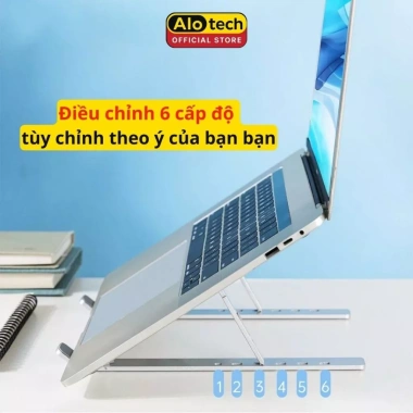 Giá Đỡ Laptop Hợp Kim Nhôm Cao Cấp - 7 Cấp Độ Điều Chỉnh, Phù Hợp MacBook, iPad, Tablet, Giá 61.900 VND 5