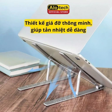 Giá Đỡ Laptop Hợp Kim Nhôm Cao Cấp - 7 Cấp Độ Điều Chỉnh, Phù Hợp MacBook, iPad, Tablet, Giá 61.900 VND 7