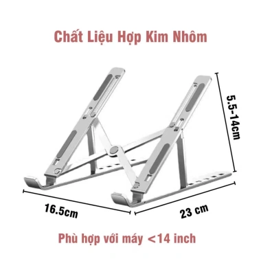 Giá đỡ Laptop Hợp Kim Nhôm Điều chỉnh cao, Đế tản nhiệt MANDALA - MacBook, iPad, 55.000₫