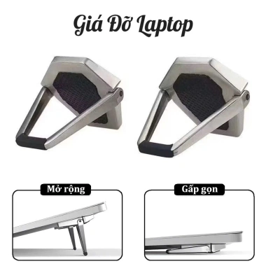 Giá đỡ laptop hợp kim nhôm gấp gọn, độ cao N3 N8 H5, kèm quạt – 45.000₫ 9