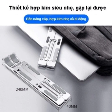 Giá đỡ laptop hợp kim nhôm gập gọn, tản nhiệt, kệ đỡ MacBook iPad - 76.589 VND