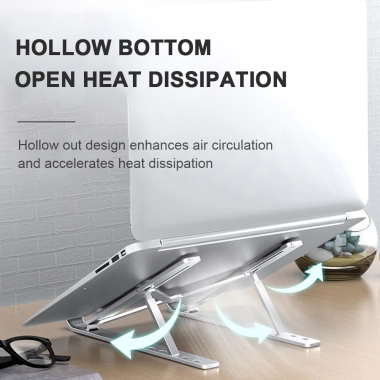 Giá Đỡ Laptop Hợp Kim Nhôm Gấp Gọn Tiện Dụng, Điều Chỉnh Độ Cao, Nhẹ Bền 4