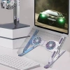 Giá Đỡ Laptop Hợp Kim Nhôm Quạt LED RGB 7 Mức - Gập Gọn Tiện Lợi, Điều Chỉnh Cao C9 6