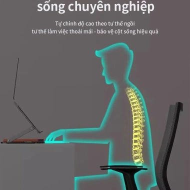 Giá đỡ laptop ICON nhôm điều chỉnh độ cao & tản nhiệt - Chắc chắn, hỗ trợ iPad