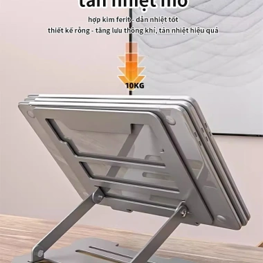 Giá đỡ laptop ICON nhôm điều chỉnh độ cao & tản nhiệt - Chắc chắn, hỗ trợ iPad