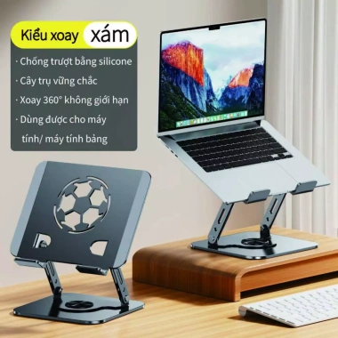 Giá đỡ laptop kim loại gấp gọn, xoay 360°, độ cao điều chỉnh, tản nhiệt 152.000₫ 9