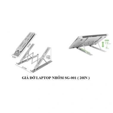 Giá Đỡ Laptop Kim Loại NHÔM SG-001 Nâng Máy Lên 21 inch Thiết Kế Gập Gọn Giá 43.999 VND 2