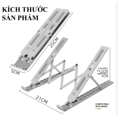 Giá Đỡ Laptop Kim Loại NHÔM SG-001 Nâng Máy Lên 21 inch Thiết Kế Gập Gọn Giá 43.999 VND 3