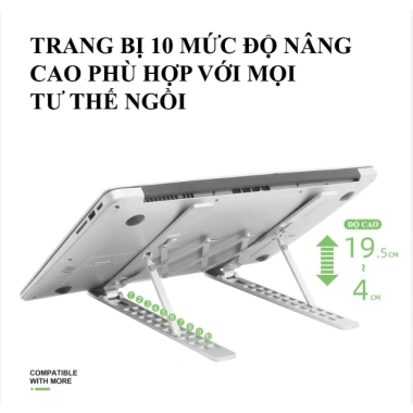 Giá Đỡ Laptop Kim Loại NHÔM SG-001 Nâng Máy Lên 21 inch Thiết Kế Gập Gọn Giá 43.999 VND 4