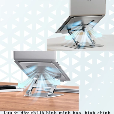Giá đỡ Laptop L250 - Nhôm, xoay 360°, tùy chỉnh độ cao, cho MacBook iPad - 215.000₫