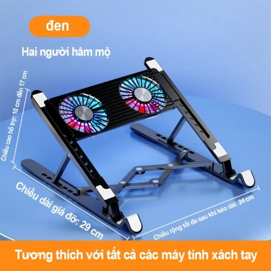 Giá Đỡ Laptop MacBook Gấp Gọn, Độ Cao Điều Chỉnh, Tản Nhiệt, Quạt LED Êm 177.5k