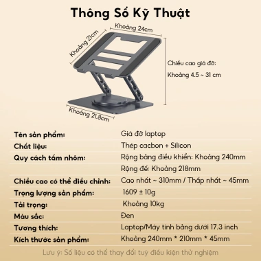 Giá đỡ Laptop, MacBook, iPad công thái học nâng hạ độ cao, tản nhiệt – Giá chỉ 219.000₫ 9