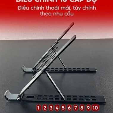 Giá đỡ Laptop, MacBook, iPad GoldTech N6 nhôm điều chỉnh độ cao, tản nhiệt - 153.000₫