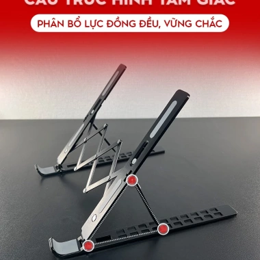 Giá đỡ Laptop, MacBook, iPad GoldTech N6 nhôm điều chỉnh độ cao, tản nhiệt - 153.000₫
