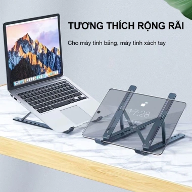 Giá đỡ Laptop Macbook iPad hợp kim nhôm, điều chỉnh độ cao, đế tản nhiệt - Giá 46.666₫ 6