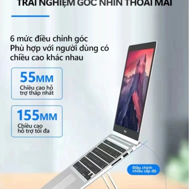 Giá đỡ Laptop MacBook iPad nhôm – Điều chỉnh độ cao, gấp gọn, tản nhiệt, giá 100.000₫ 2