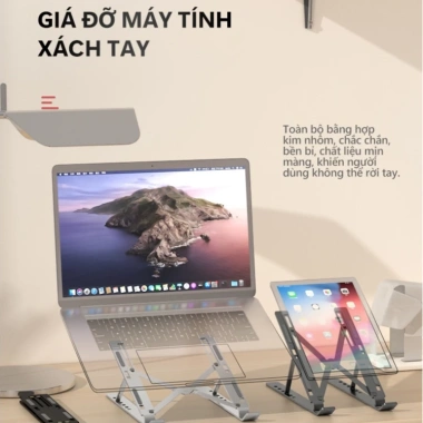 Giá đỡ Laptop MacBook iPad nhôm – Điều chỉnh độ cao, gấp gọn, tản nhiệt, giá 100.000₫ 3