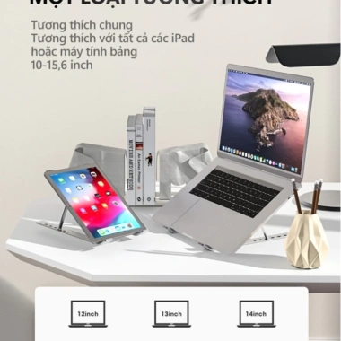 Giá đỡ Laptop MacBook iPad nhôm – Điều chỉnh độ cao, gấp gọn, tản nhiệt, giá 100.000₫ 7