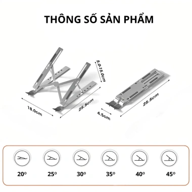 Giá Đỡ Laptop Macbook N3 Hợp Kim Nhôm 7 Mức Độ Cao - Giảm Đau Mỏi Cổ Vai Gáy, 89.000₫