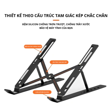 Giá Đỡ Laptop Macbook N3 Hợp Kim Nhôm 7 Mức Độ Cao - Giảm Đau Mỏi Cổ Vai Gáy, 89.000₫